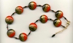 Red, Acciaio, Oro, Aventurina, 24mm Disc Necklace